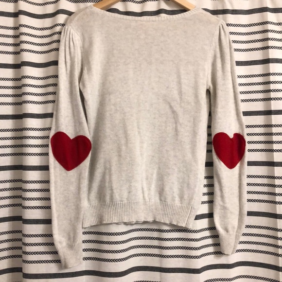 heart elbow patch sweater
